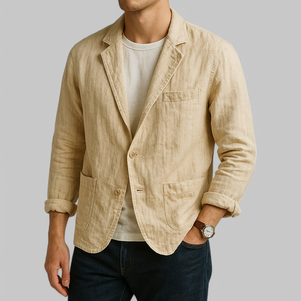 Cade | Men's Single-Breasted Linen Blend Summer Blazer