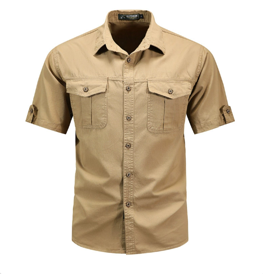Paxon | Men's Short Sleeve Cargo Shirt with Button-Flap Pockets