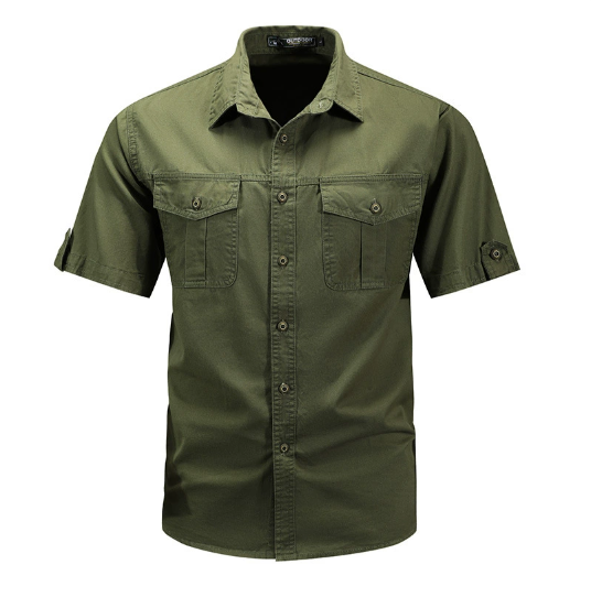 Paxon | Men's Short Sleeve Cargo Shirt with Button-Flap Pockets