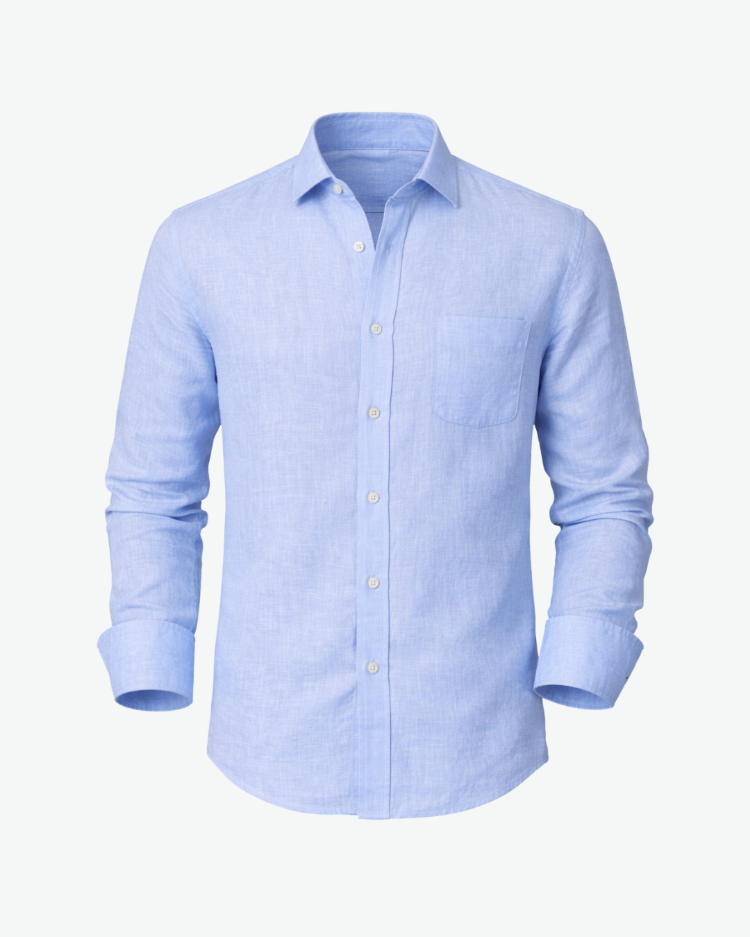 Men’s Linen Button-Up Shirt with Long Sleeves