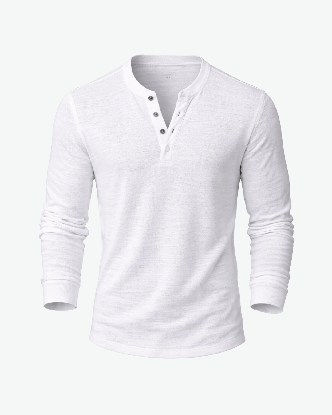 Men’s Long Sleeve Henley Shirt with Button Placket