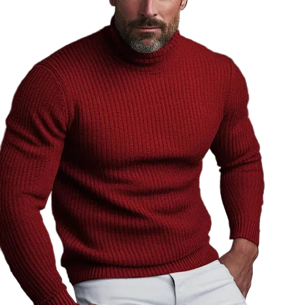 Ellis |Men's Classic Slim Fit Ribbed Turtleneck Sweater