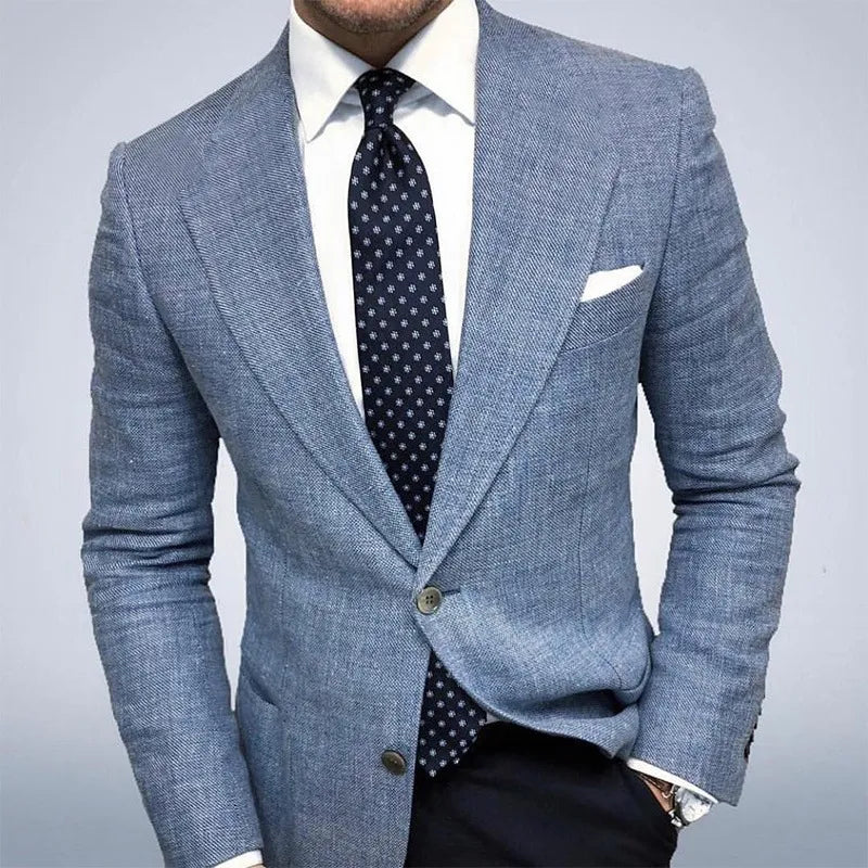 Desmond | Men's Textured Weave Two-Button Notch Lapel Blazer