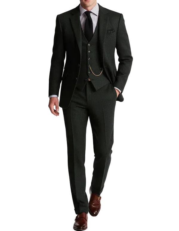 Jared | Men's Classic Three-Piece Tweed Tuxedo Set