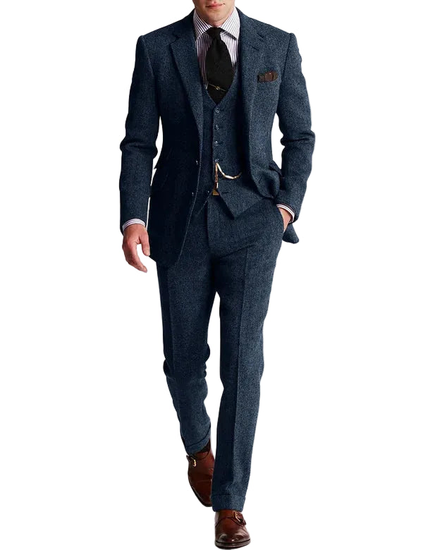 Jared | Men's Classic Three-Piece Tweed Tuxedo Set
