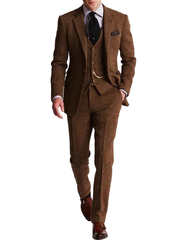 Jared | Men's Classic Three-Piece Tweed Tuxedo Set