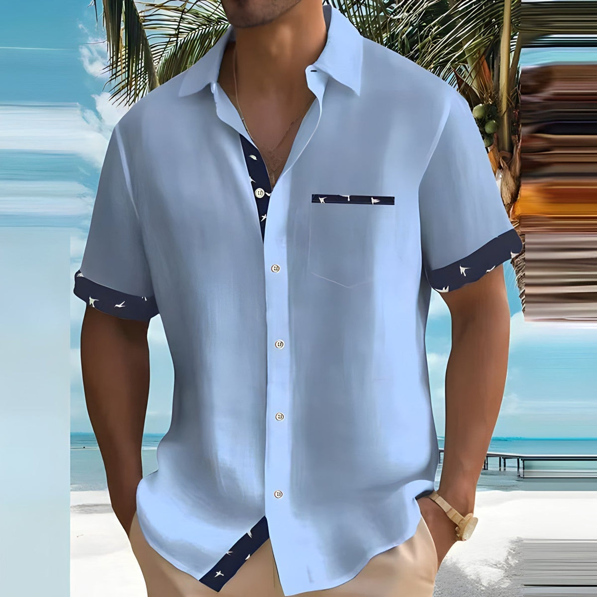 Reggie| Men's Loose Fit Casual Summer Shirt