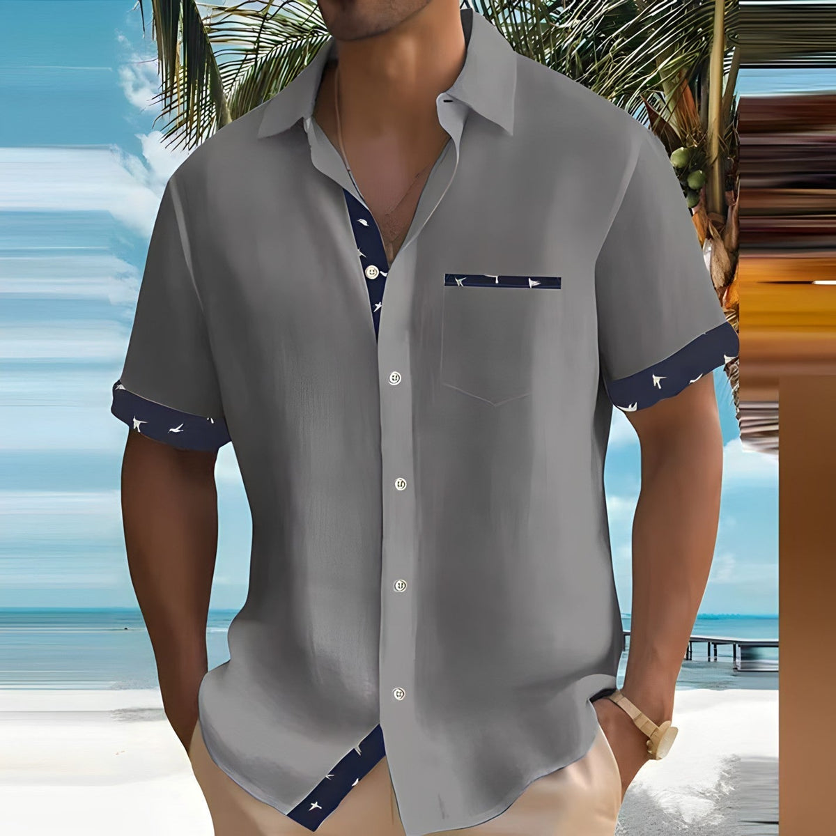 Reggie| Men's Loose Fit Casual Summer Shirt