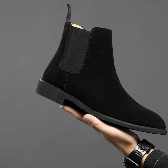 Oscar | Men's Almond Toe Suede Chelsea Boots