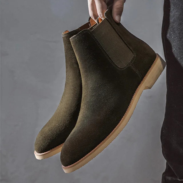 Oscar | Men's Almond Toe Suede Chelsea Boots