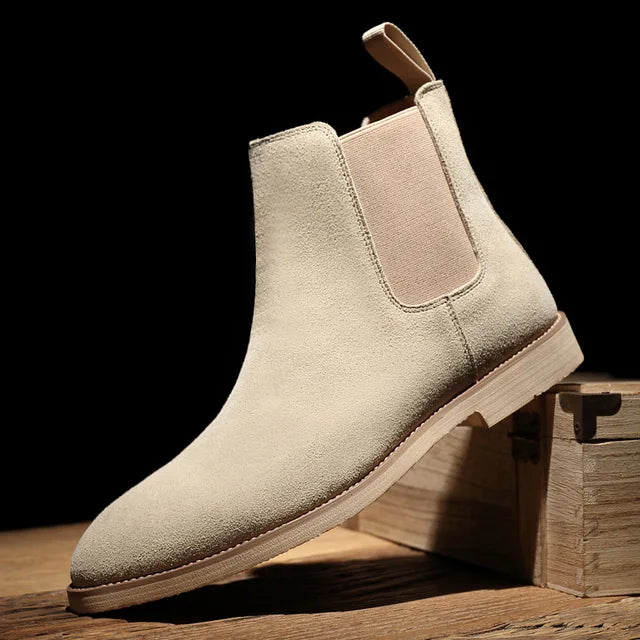 Oscar | Men's Almond Toe Suede Chelsea Boots