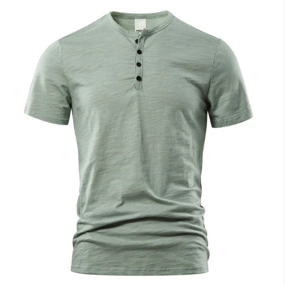 Rhett | Men's Short Sleeve Henley Crew Neck Casual T-Shirt