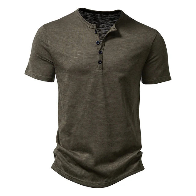 Rhett | Men's Short Sleeve Henley Crew Neck Casual T-Shirt