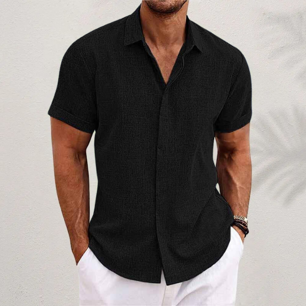 Bowen | Men's Short Sleeve Linen Blend Casual Shirt
