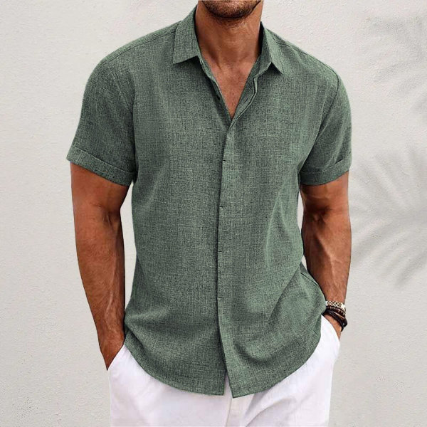 Bowen | Men's Short Sleeve Linen Blend Casual Shirt