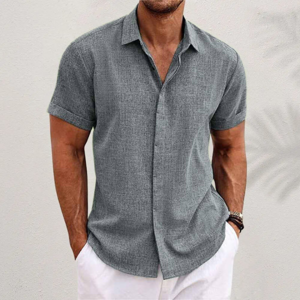 Bowen | Men's Short Sleeve Linen Blend Casual Shirt