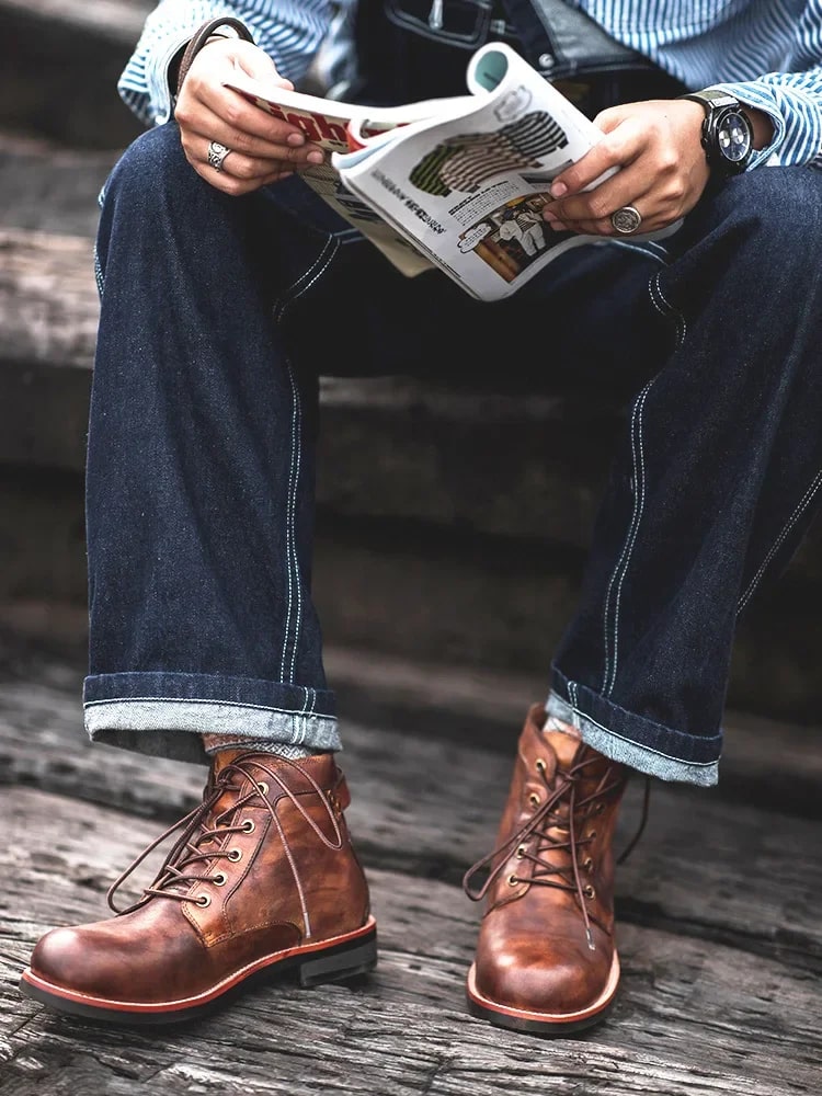 Toby | Men's Leather Ankle Boots with Buckle Strap