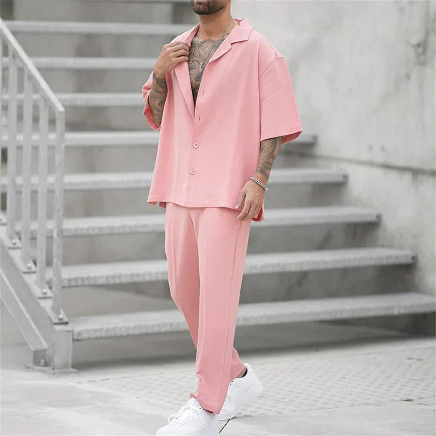 Jaden | Men's Casual Short Sleeve Shirt & Pants Set