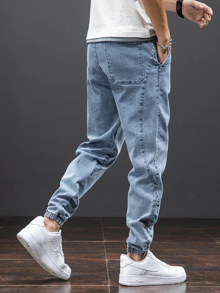 Brennon | Men's Drawstring Baggy Denim Jogger Pants