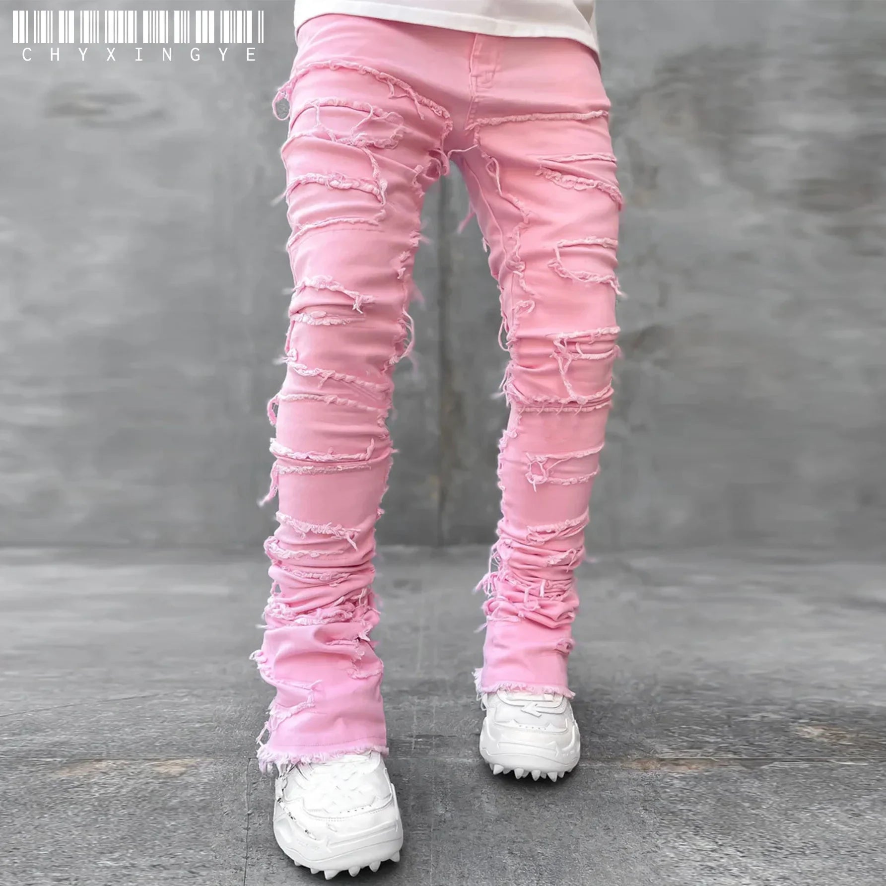 Key | Men's Slim Fit Distressed Ripped Jeans