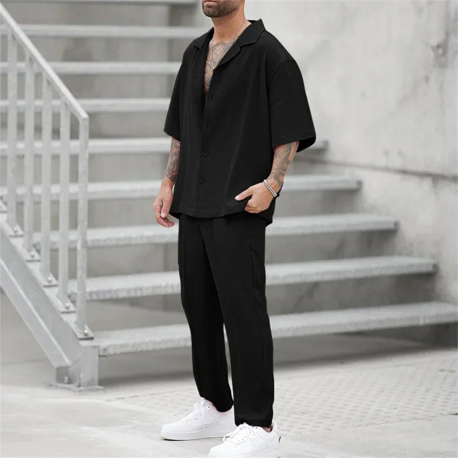 Jaden | Men's Casual Short Sleeve Shirt & Pants Set