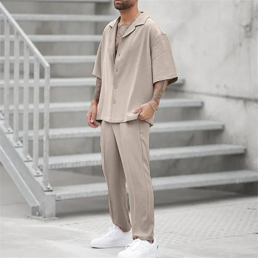 Jaden | Men's Casual Short Sleeve Shirt & Pants Set