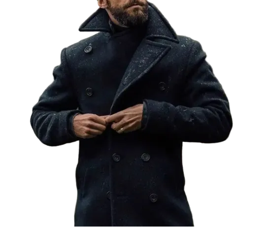 Luis | Men's Double Breasted Wool Winter Peacoat