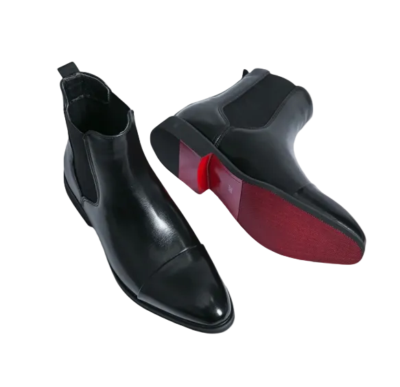 Diego | Men's Leather Chelsea Boots with Elastic Panels