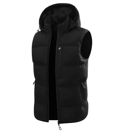 Everett | Men's Hooded Puffer Vest with Zip Pockets