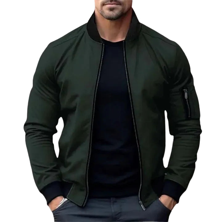 Blake | Men's Slim Fit Zip-Up Bomber Jacket