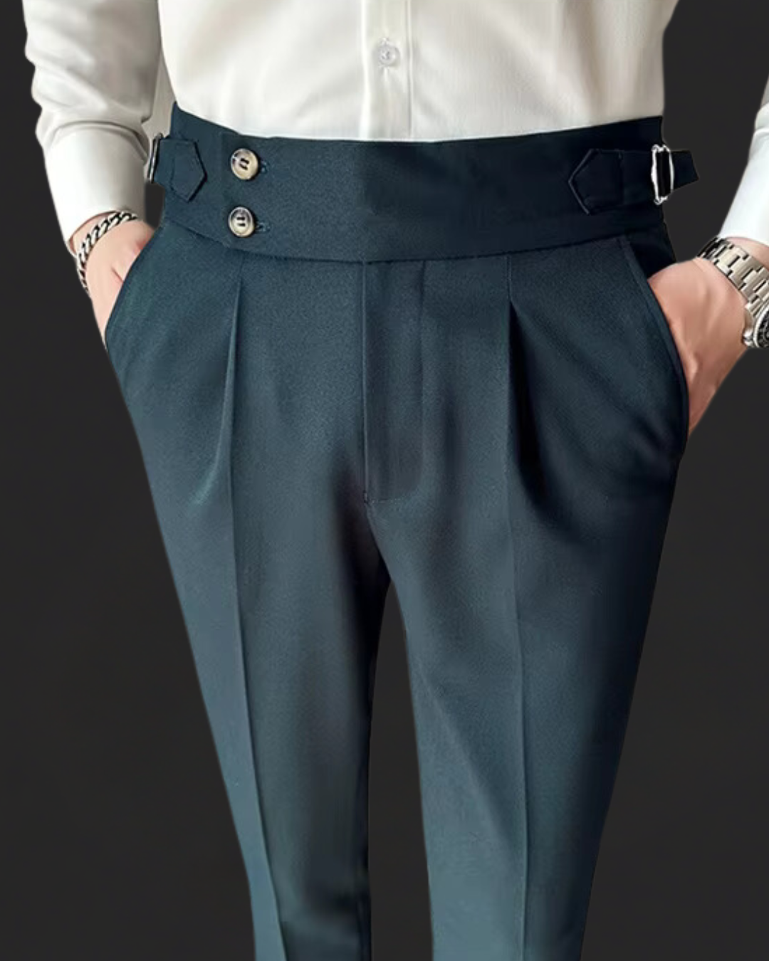 Jeevan | Men's Pleated Gurkha Dress Trousers