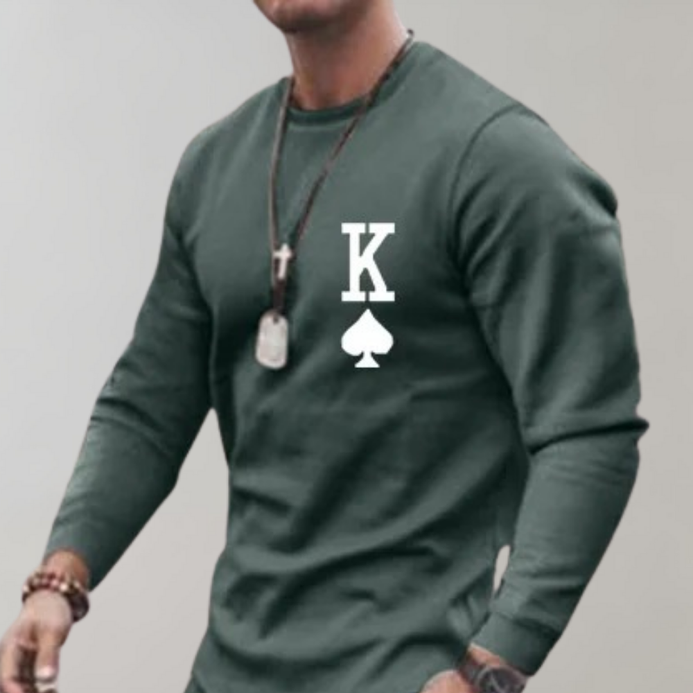 King | Men's Printed Slim Fit Tracksuit Set