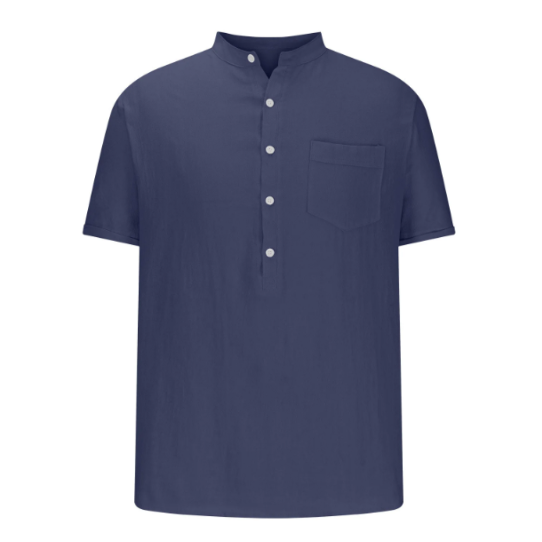 Godwin | Men's Quarter Placket Short Sleeve Shirt