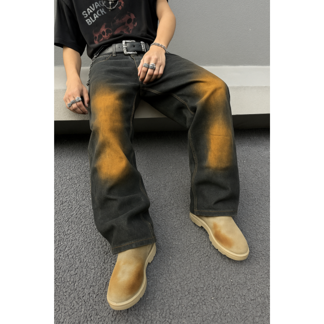 Ken | Men's Washed Wide Leg Baggy Denim Jeans