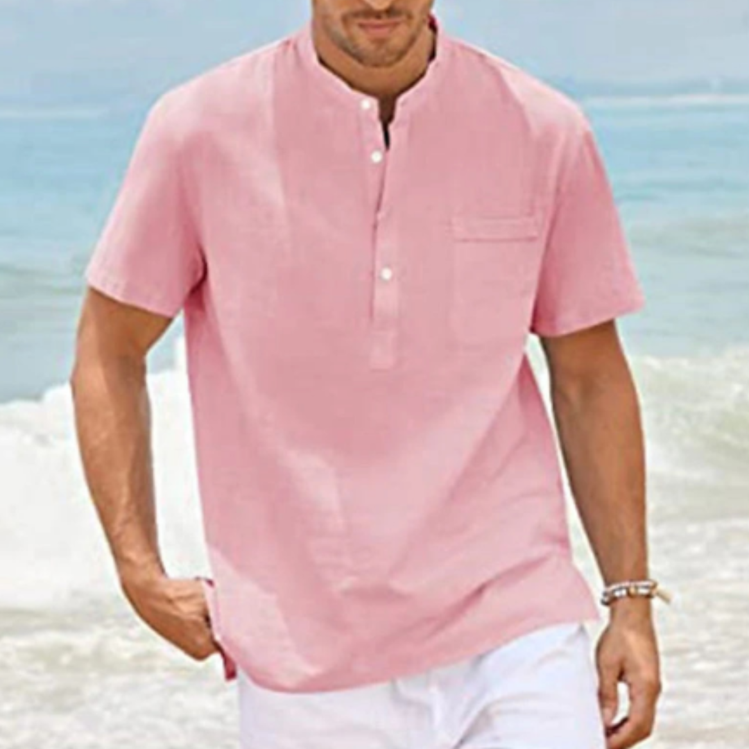 Godwin | Men's Quarter Placket Short Sleeve Shirt