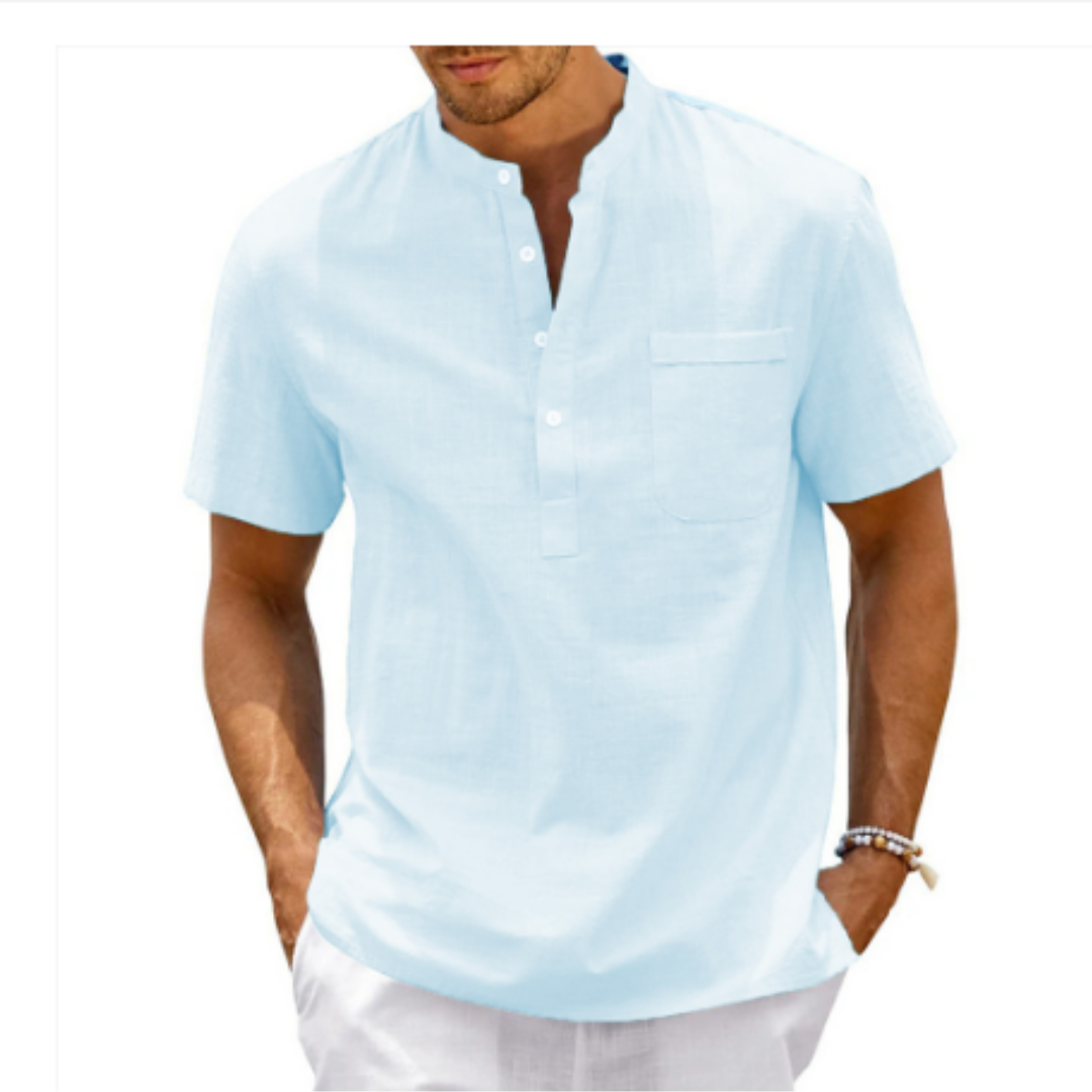 Godwin | Men's Quarter Placket Short Sleeve Shirt