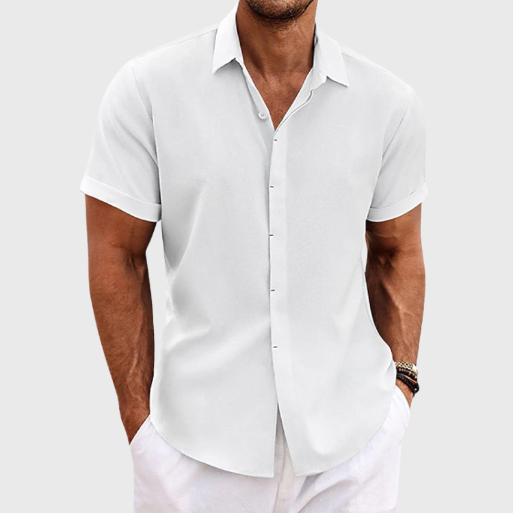 Bowen | Men's Short Sleeve Linen Blend Casual Shirt