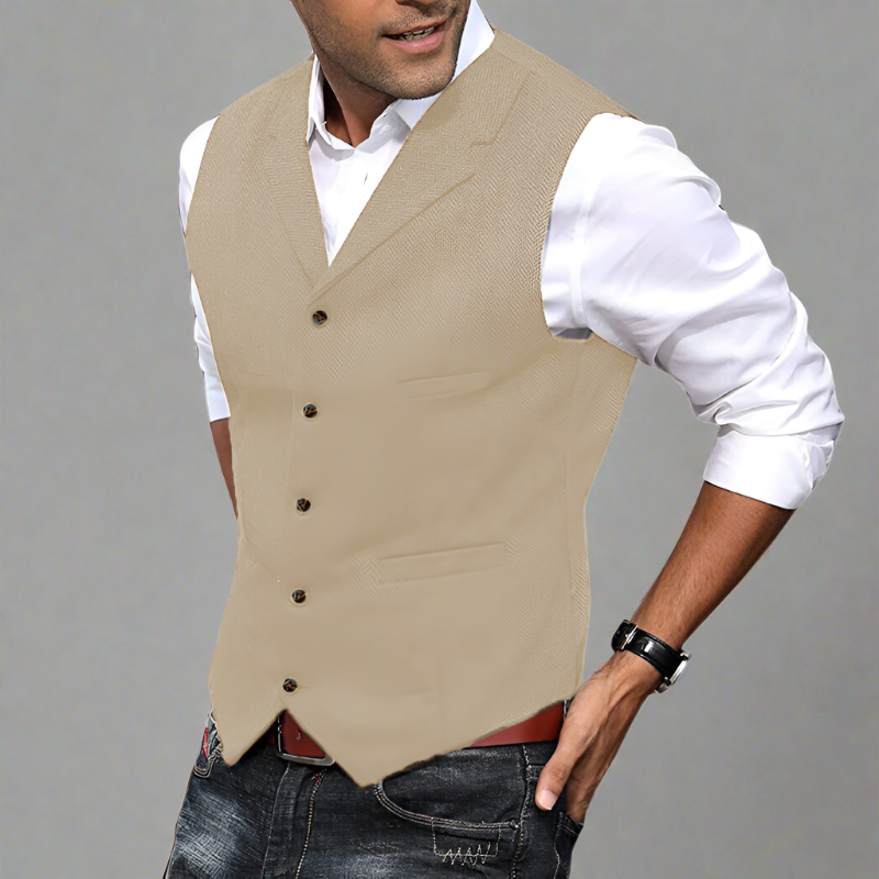 Ollie | Men's Longline V-Neck Suit Vest