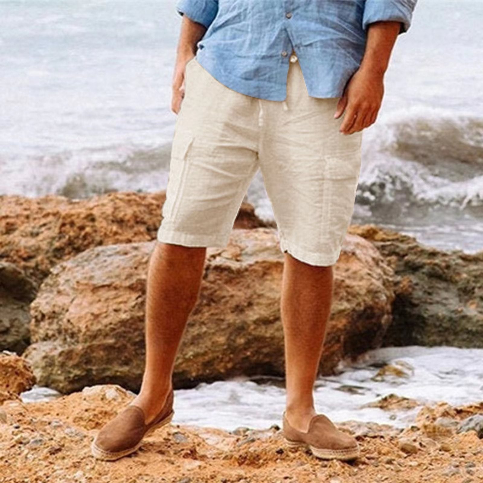 Stellan | Men's Linen Cargo Shorts