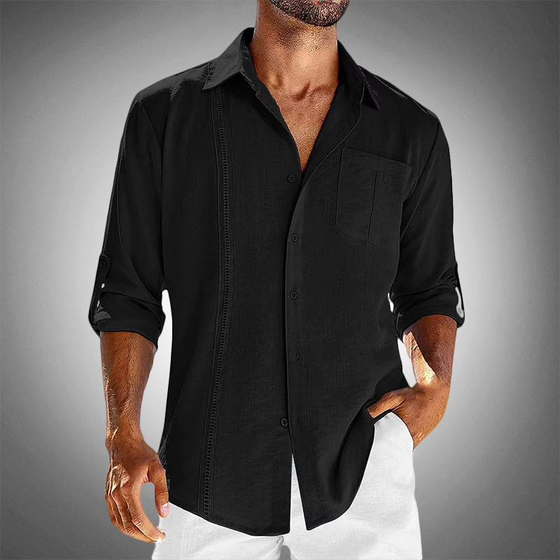 Mart | Men's Vintage Short Sleeve Linen Summer Shirt