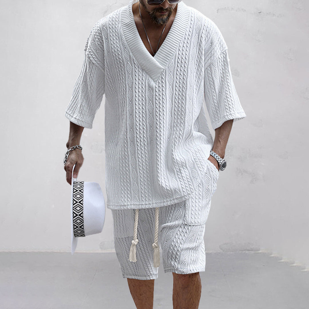 Joco | Men's Knit V-Neck & Shorts Set