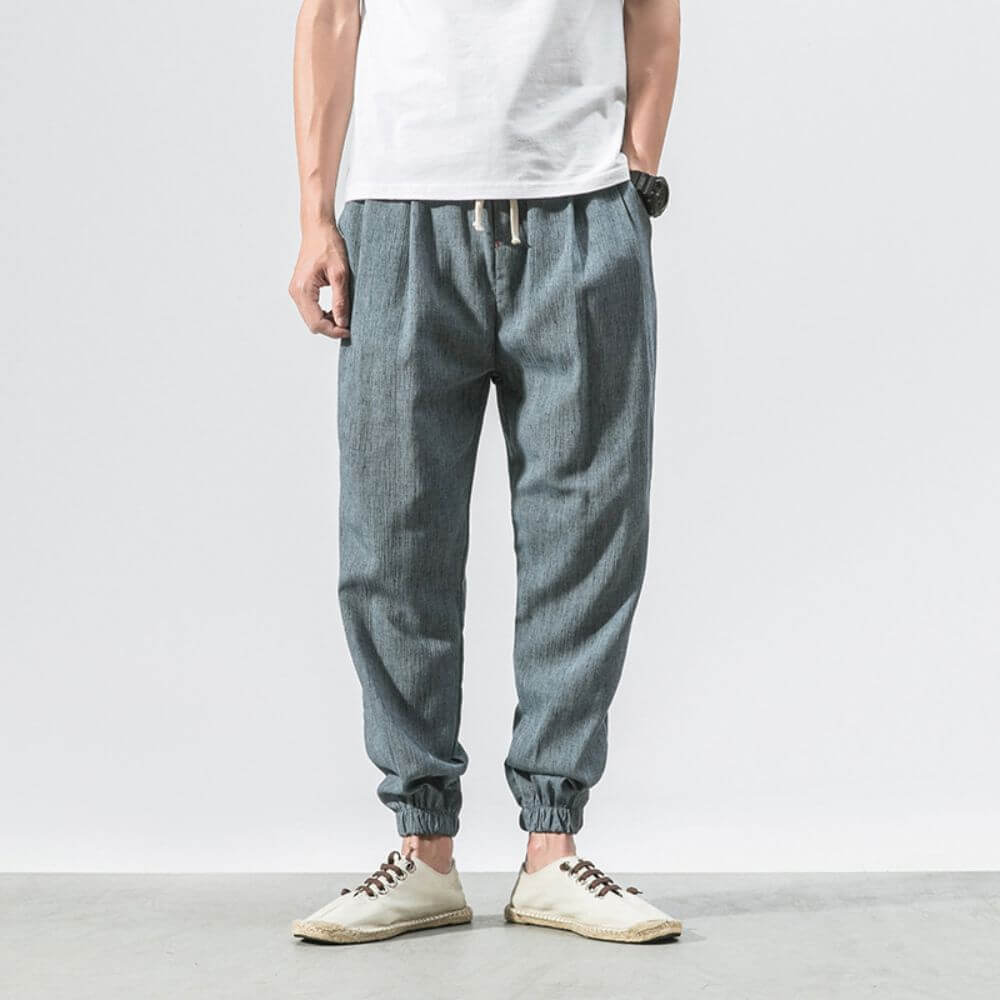 Dennis | Men's Cotton-Linen Drawstring Jogger Pants