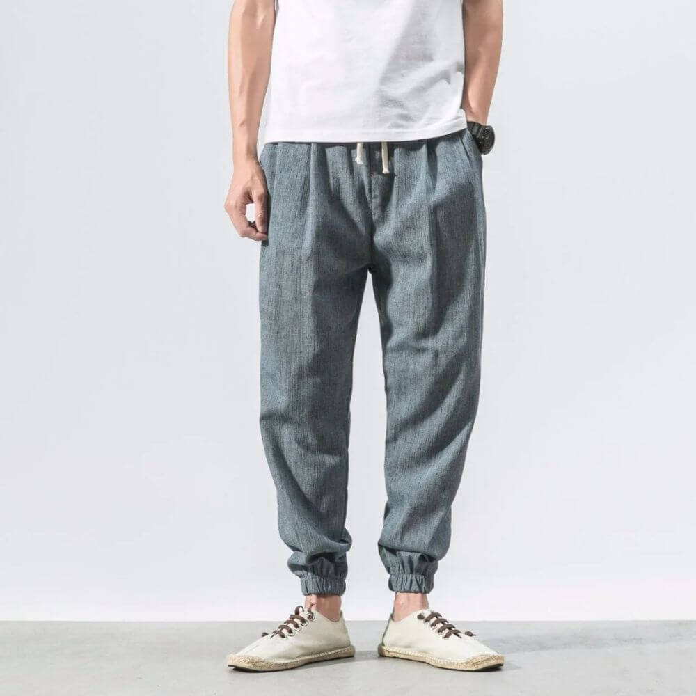 Dennis | Men's Cotton-Linen Drawstring Jogger Pants
