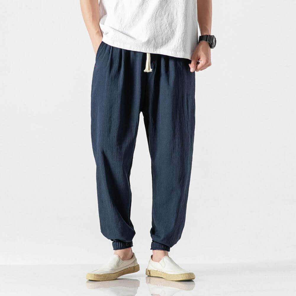 Dennis | Men's Cotton-Linen Drawstring Jogger Pants
