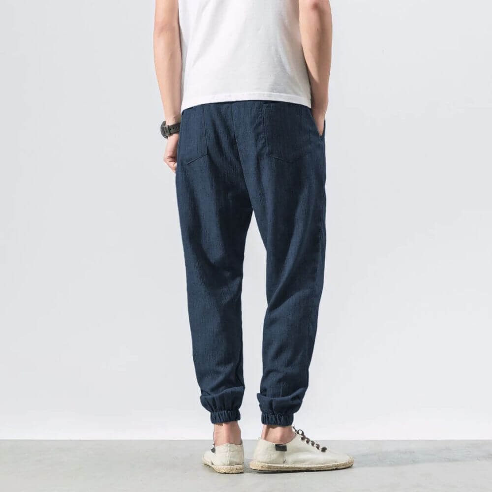 Dennis | Men's Cotton-Linen Drawstring Jogger Pants