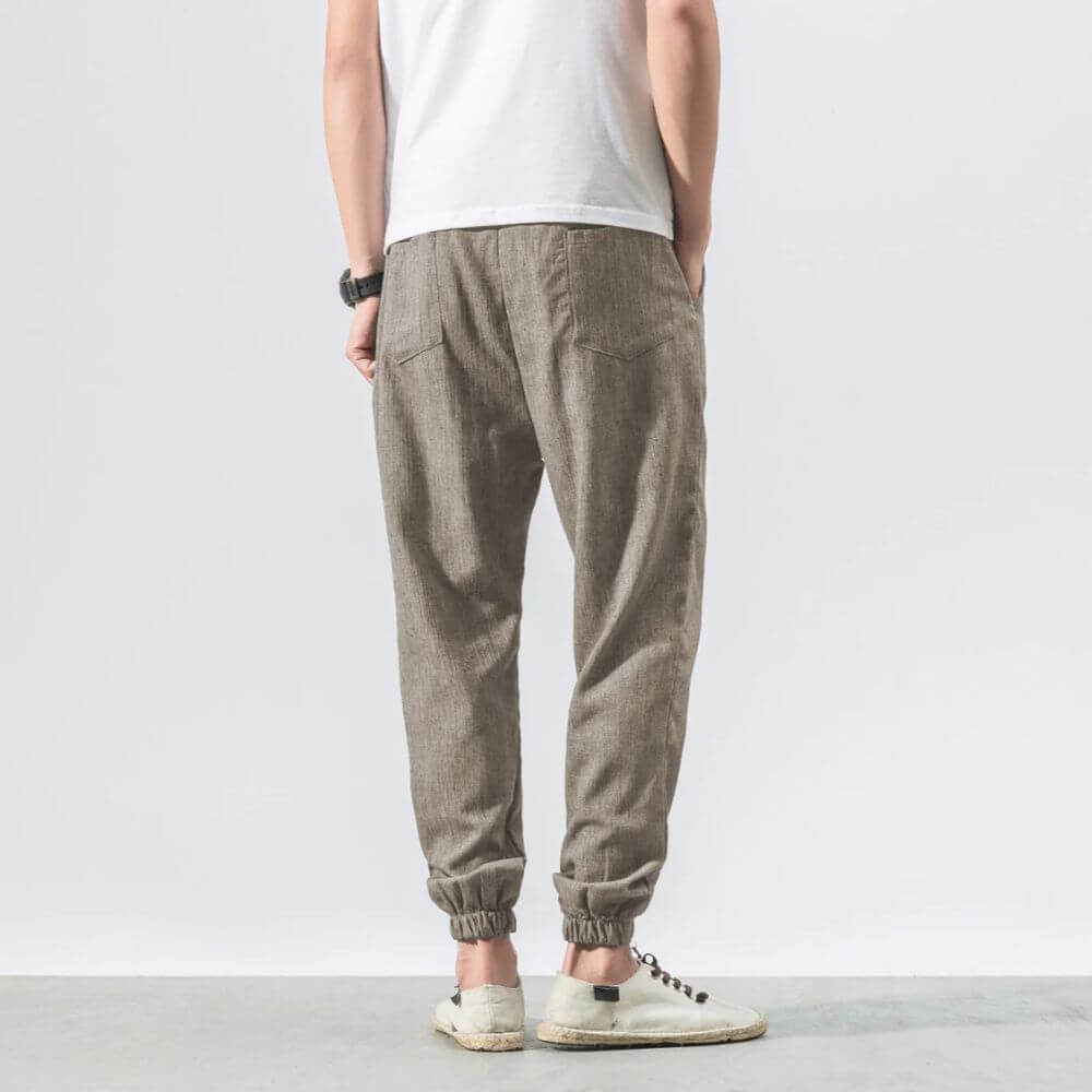 Dennis | Men's Cotton-Linen Drawstring Jogger Pants