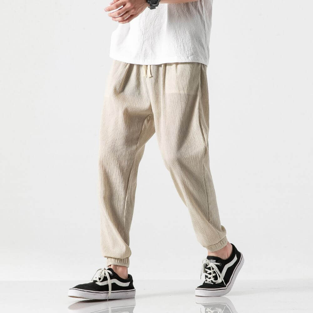 Dennis | Men's Cotton-Linen Drawstring Jogger Pants