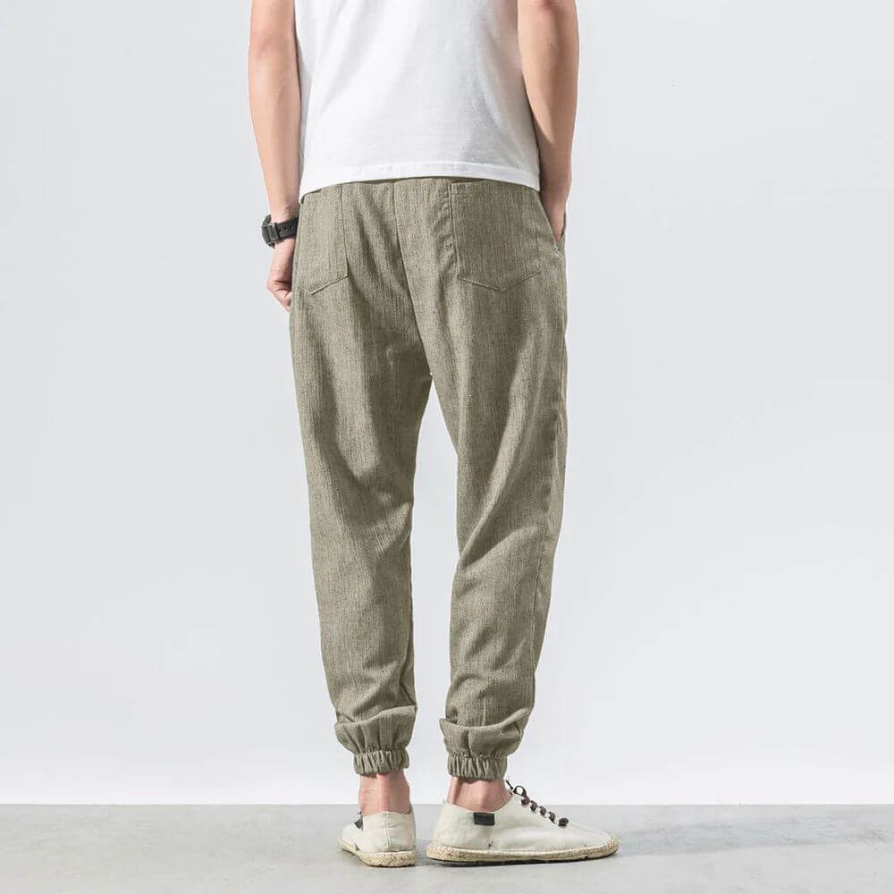 Dennis | Men's Cotton-Linen Drawstring Jogger Pants