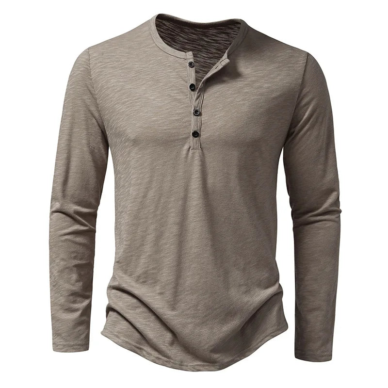 Gilmore | Men's Crew Neck Half-Button Henley Shirt