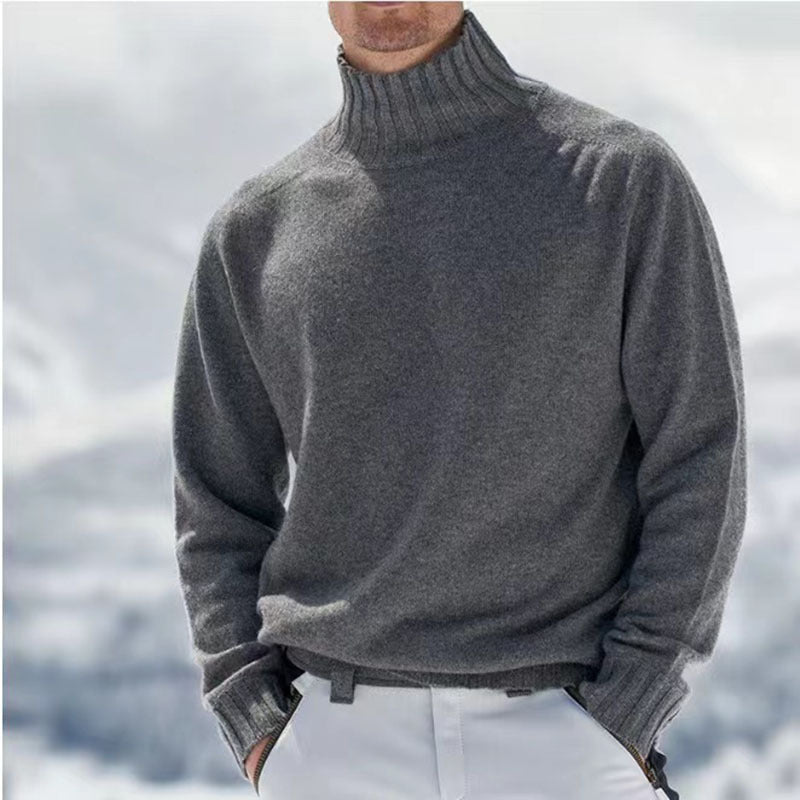 Caspian | Men's Elegant High Neck Ribbed Sweater